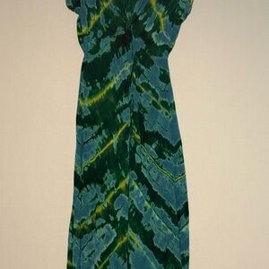 Tie-Dye Maxi Dress in Green and Yellow